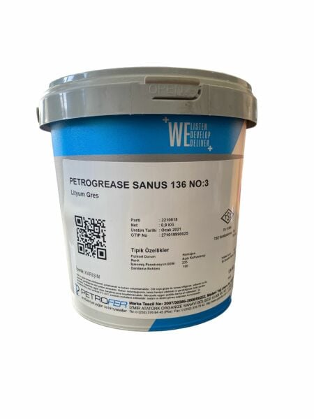 Petrofer SANUS 136 Lityum Rulman Gresi Sarı 1 KG